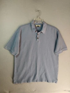 Tommy Bahama Mens Shirt XL Blue Silk Blend Polo Short Sleeve Collared Casual - Picture 1 of 9