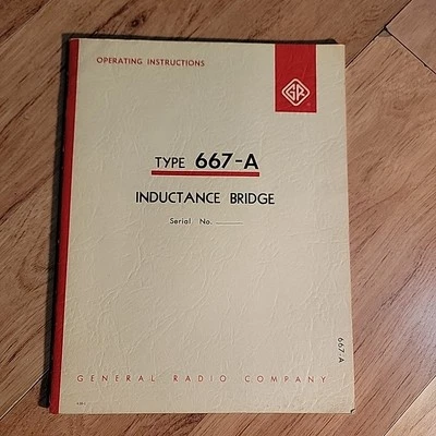 Type 667-A / Inductance Bridge Operating Instructions Manual - Image 1 of 4