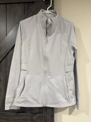 Fabletics Jacket Trinity Cold Weather Performance Track Thumbholes L Grey - Image 1 of 4