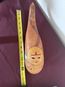 Thunder Gourd Native American Hand Painted Gourd Signed 2014 - Imagen 1 de 8