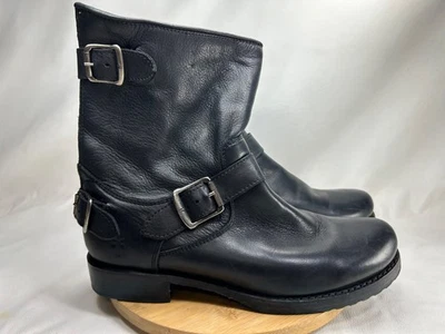 Bota de Moto Feminina Frye Veronica Fivela com Zíper Couro Preto 76603 8.5B México - Imagem 1 de 4