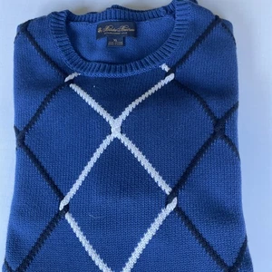 Brooks Brothers Herren Pullover Blau M Zopfmuster Argyle Rundhals Pulli XL - Bild 1 von 12