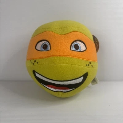 TEENAGE MUTANT NINJA TURTLES MICHELANGELO HEAD BALL 7" Plush Stuffed Animal NEW - Image 1 of 4
