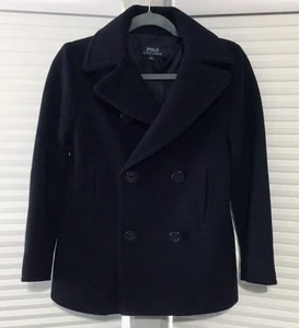 ❗️Polo Ralph Lauren Girls-Sz.12🌟Double Breasted Peacoat Wool Blend Navy Blue - Picture 1 of 7