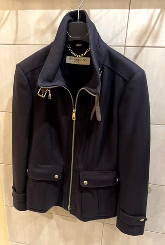 Cappotto Burberry London lana e cashmere stile militare blu navy taglia 40IT