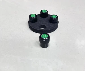 Four Leaf Clover Irish Tire Valve Stem Caps (Metallic) - Picture 1 of 3