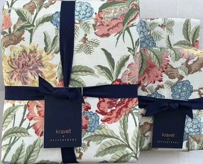 Pottery Barn KRAVET GARDEN FLORAL IKAT Reversible Duvet King & 2 King Shams NWT - Image 1 of 4