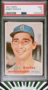 1957 Topps #302 Sandy Koufax PSA 3 [CENTERED] - Bild 1 von 2