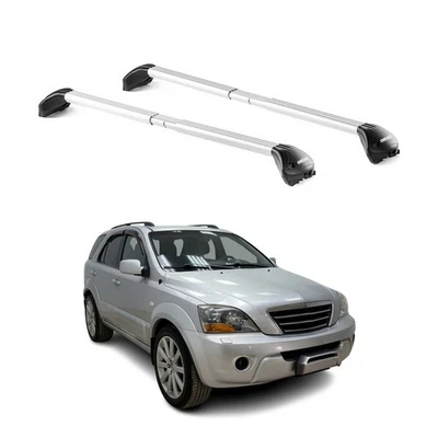 Portaequipajes barras transversales portaequipajes portaequipajes para Kia Sorento 2003-2009 aluminio plateado 2 piezas Foto 1 de 4
