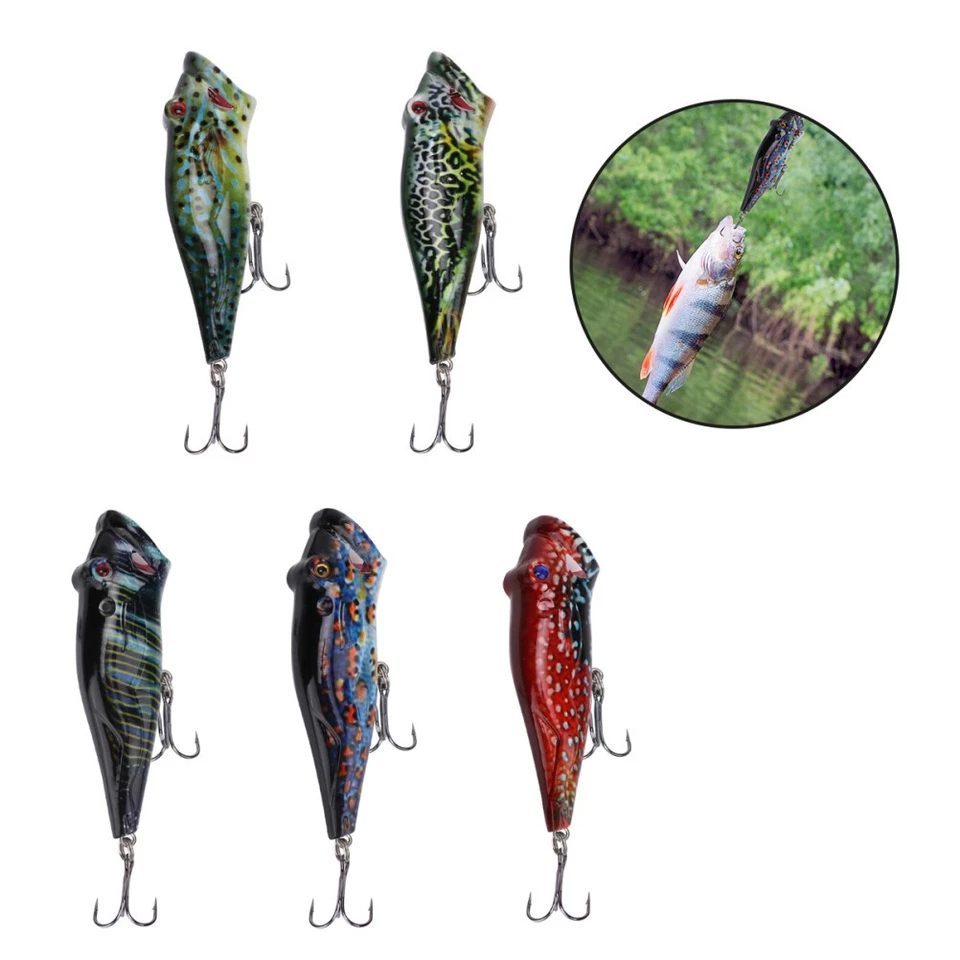 5Pcs 8cm / 12.4g lebensechte Swimbait Plastik Großmaul Fischköder Angelzubehör - Bild 1 von 4