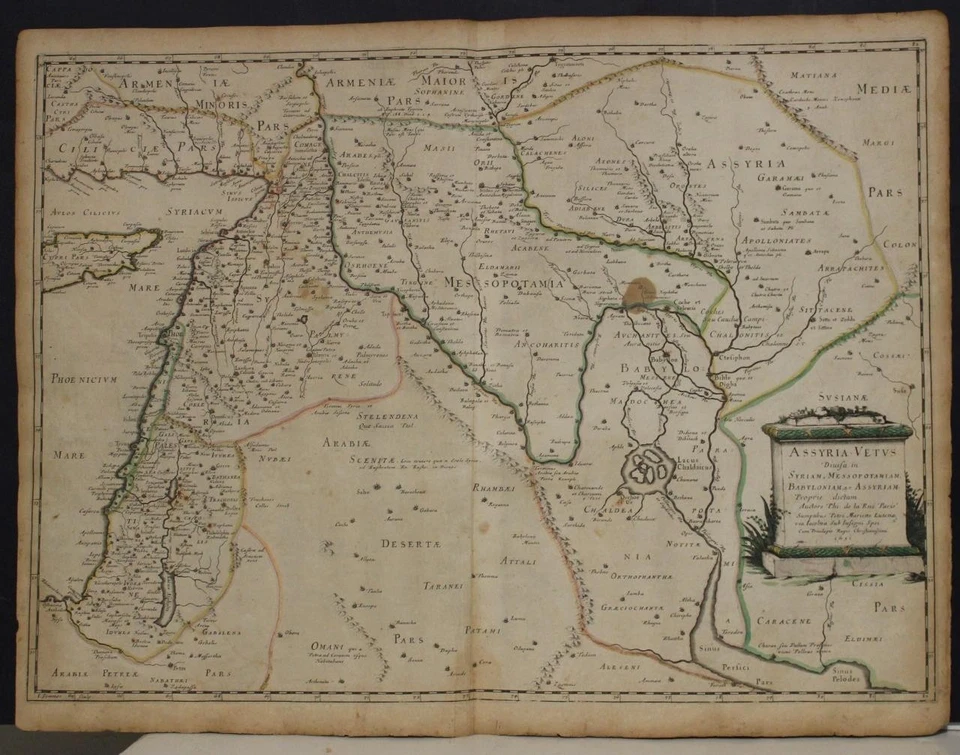 MAPA ANTIGUO INUSUAL ISRAEL ORIENTE MEDIO IRAQUÍ ARMENIA 1651 DE LA RUÉ & MARIETTE Foto 1 de 1