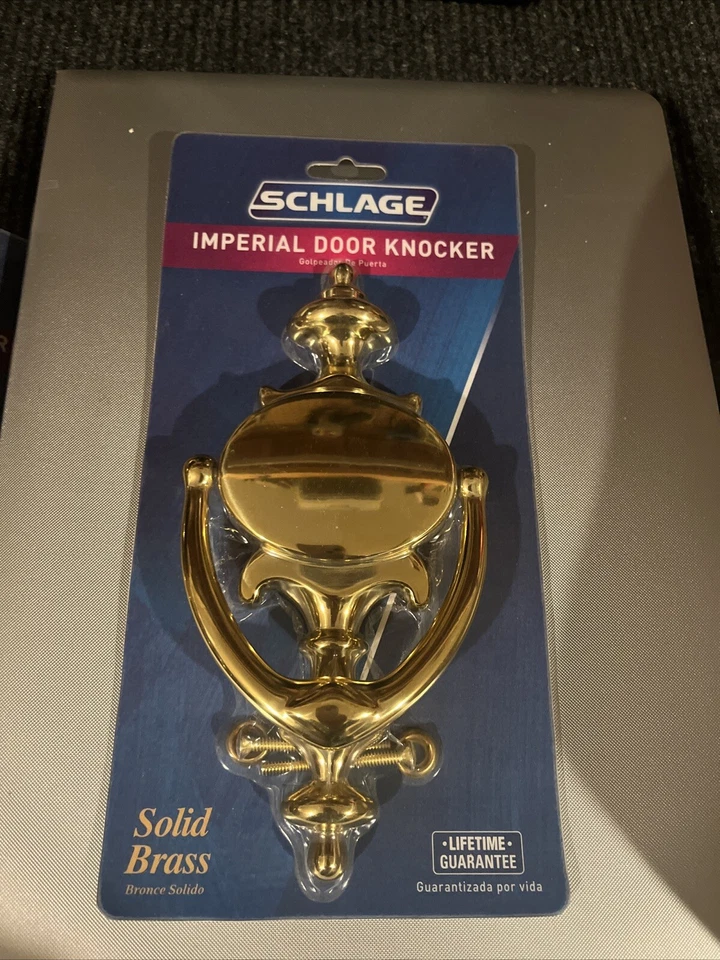 Schlage Bright Brass Imperial Door Knocker Sc2 3107 605