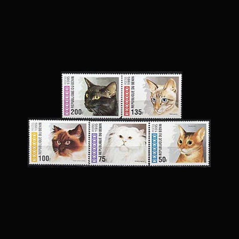 Benin, Sc #817-21, MNH, 1995, Cats, Animals - Image 1 of 1