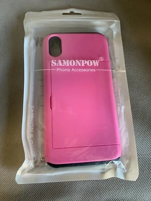 Apple iPhone X SGP CK Shockproof Hard Case With Wallet Credit Card Holder PINK - Image 1 of 2