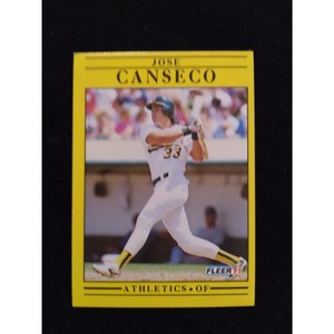 1991 Fleer Jose Canseco #5 Athletics