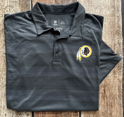 NIKE NFL ONFIELD APPAREL WASHINGTON REDSKINS POLO SHIRT GRAY MENS XL EXCELLENT Cover