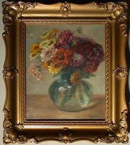 Julia HAVLENA (1882-1969) Blumen in Glasvase. - Picture 1 of 15