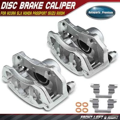 Pair Front Disc Brake Calipers with Bracket for Honda Passport Isuzu Amigo Acura - Image 1 of 4