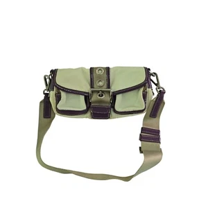 Prada Vintage Umhängetasche Tessuto Beige Stoff Selten Lila Lacklederbesatz - Bild 1 von 12