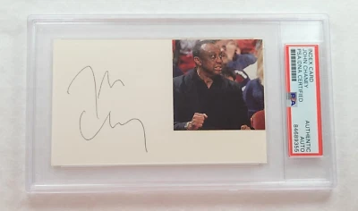 Rare Coach JOHN CHANEY Signed 3x5 Card-HOF-TEMPLE UNIVERSITY BASKETBALL-PSA - Image 1 of 4