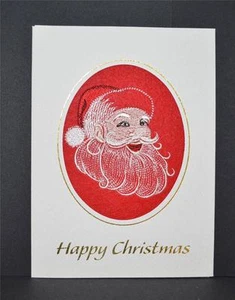 Eine neue bestickte Weihnachtskarte - Weihnachtsmann - Bild 1 von 1