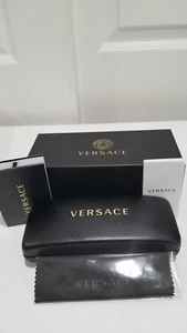 VERSACE AUTHENTIC EYEGLASS HARD CLAM CASE WARRANTY & AUTHENTICITY CARD BLACK - Picture 1 of 4