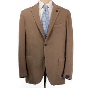 Lardini NWT 100% Cashmere Sport Coat Size 56R US 46R in Solid Tan - Picture 1 of 11