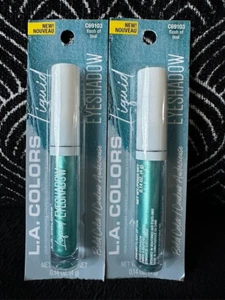 2pk SOMBRA DE OJOS LÍQUIDA AUDAZ ACABADO BRILLO CREMOSO FLASH OF TEAL C69103 LA COLORS - Imagen 1 de 5