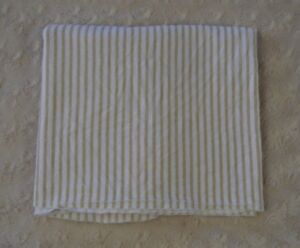 Circo Tan White Stripes Baby Blanket Flannel Receiving Cotton Security Lovey