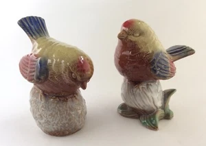 (2) Figuras de cerámica de pájaros encaramados de 6” estatuillas estante cuidador decoración del hogar - Imagen 1 de 4