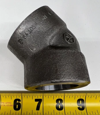 1-1/4" 45° Elbow 6000# Socket Weld Forged Steel Approved Source 12500315 A105 - Image 1 of 2
