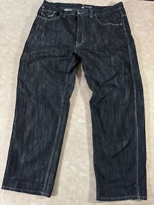 Knockout Jeans Mens Regular Fit 5-Pocket Design Dark Wash Y2K Baggy Jeans 40x32