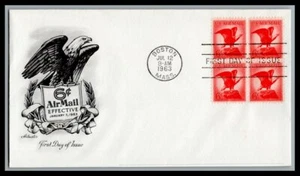 US FDC # C67 6c Eagle Artmaster block  1963, 9p797 - Picture 1 of 1