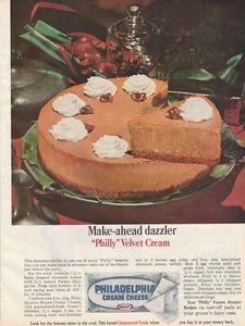 Philadelphia 1964 queso crema anuncio impreso vintage Philly terciopelo crema postre - Imagen 1 de 1