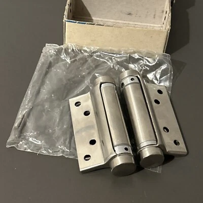 Vintage NOS Dorma 75mm Spring Hinges - 176 - Stainless Steel In Box - Image 1 of 4