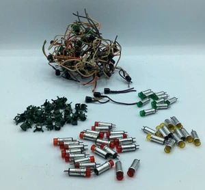 Used 42 Chicago Miniature Bi-Pin Panel Lamps CML045 with Sockets & Clamps - Picture 1 of 8
