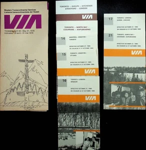 1978 RAIL CANADA WESTERN TRANSCONTINENTAL SERVICES & 7 LOCAL TIMETABLES - E16-C - Picture 1 of 3