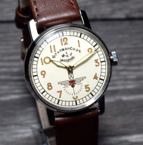 Vintage Herren Armbanduhr Pobeda Sturmanskie Soviet Wrist Watch Serviced - Bild 1 von 13