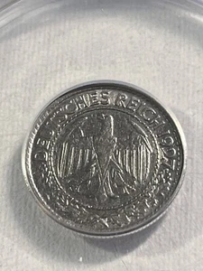 1927-A Germany 50 Pfennig Graded XF 45 by ANACS - Picture 1 of 4