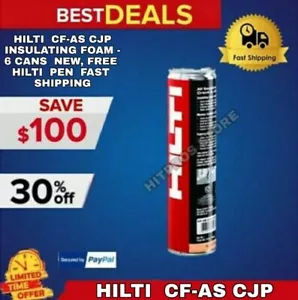 Hilti CF-AS CJP Insulating foam - 6 Cans, New, Free Hilti Pen, Fast Shipping - Picture 1 of 2