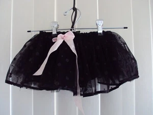 Girls Black Tutu Skirt Tulle Pink Ribbon Size XS - Picture 1 of 4