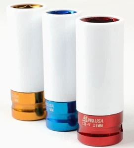 3 Stck. 1/2 Zoll Antrieb Tiefschlagbuchse 17 mm 19 mm 21 mm dünne Wand Nut Radentferner - Bild 1 von 2