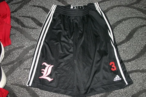 Louisville Cardinals Football team issued Black shorts L #3 Malik Cunningham Cover