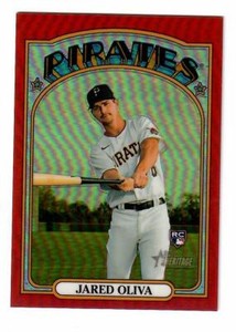 2021 Topps Heritage High Number Chrome Red Refractor Jared Oliva #644