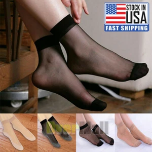 12Pairs Women Ankle Socks Sexy Ultra-thin Elastic Anti-Slip Short Silk Stockings - Picture 1 of 38