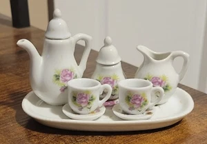 Vintage 10 Pc Rose And Buds Royal Norfolk Miniature Porcelain Tea Set - Picture 1 of 4