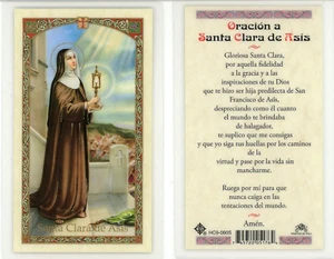 Oracion a Santa Clara de Asis - Spanish - Laminated Holy Card - Picture 1 of 3