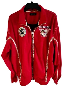 Coogi Jacket Mens XXL Red Track Full Zip Pockets Long Sleeve Embroidered Shield - Picture 1 of 13