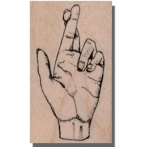 Montierter Gummistempel, FINGER GEKREUZT, Finger, Hand, Kunst, Medien, Glück, Zukunft, Hoffnung - Bild 1 von 2