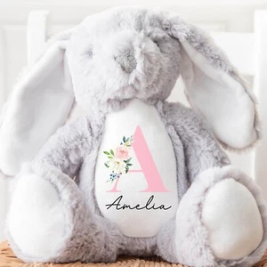 Personalisierter Mädchen Teddy | Mädchen Personalisiert Geburtstag Teddy | Rosa Blumen Teddy - Bild 1 von 5